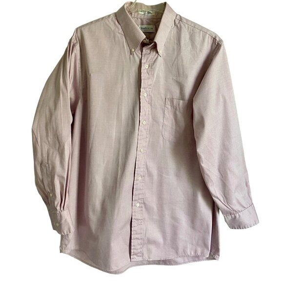 Van Heusen Men's Light Purple Pinpoint Oxford Dress Shirt Neck 17 - Picture 1 of 7